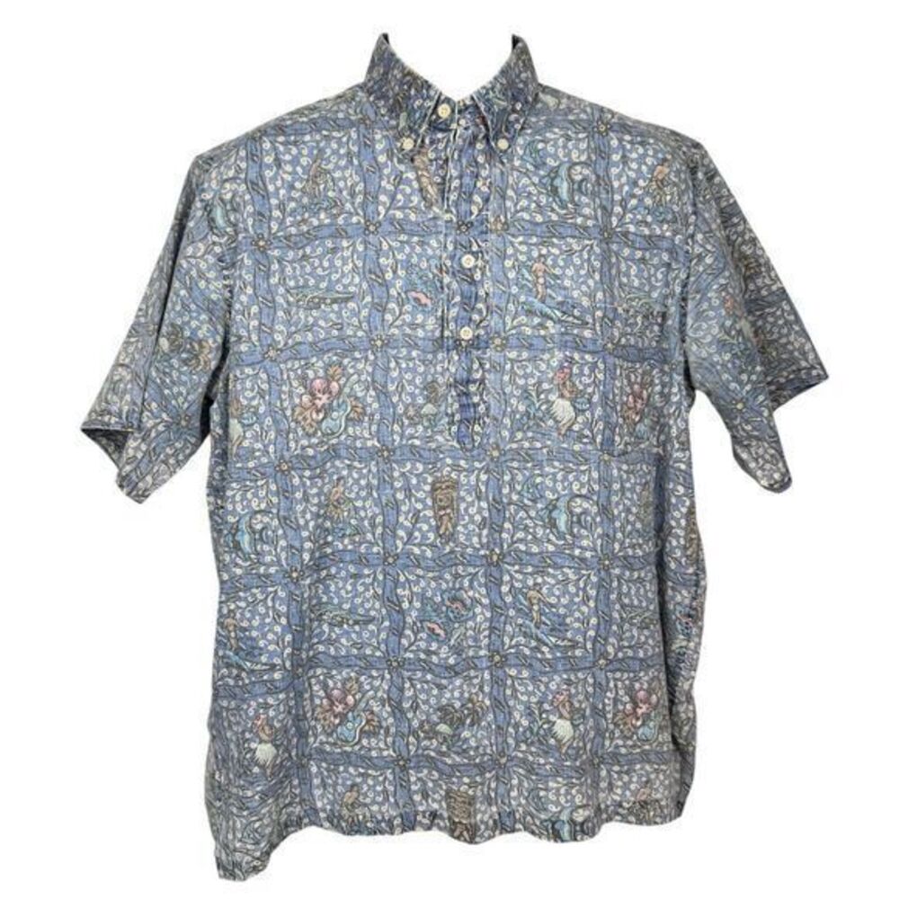 Reyn Spooner Shirt Commemorative Classics Surfer Hula Tiki Fish VTG‎ Size Large